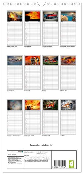 Produktbild: Familienplaner 2026 - Feuerwehr - mein Kalender mit 5 Spalten (Wandkalender, 21 x 45 cm) CALVENDO
