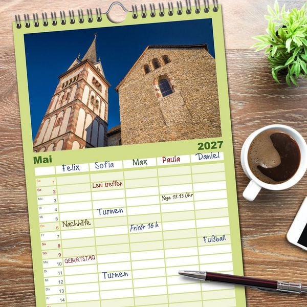 Produktbild: Familienplaner 2027 - Schaffhausen - n&ouml;rdlichste Stadt der Schweiz mit 5 Spalten (Wandkalender, 21 x 45 cm) CALVENDO