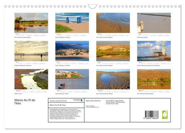 Produktbild: Maroc Au fil de l'eau (Calendrier mural 2026 DIN A3 vertical), CALVENDO calendrier mensuel