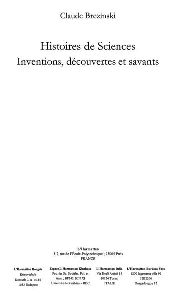 Produktbild: Histoires de sciences inventions decouve