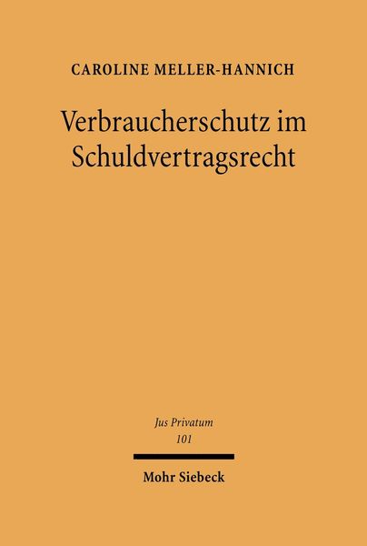 Produktbild: Verbraucherschutz im Schuldvertragsrecht