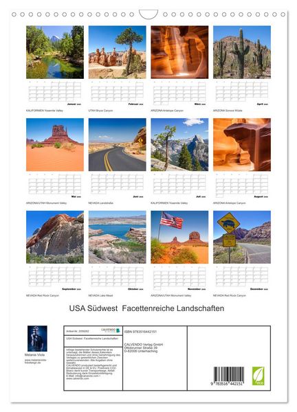 Produktbild: USA S&uuml;dwest Facettenreiche Landschaften (Wandkalender 2026 DIN A3 hoch), CALVENDO Monatskalender