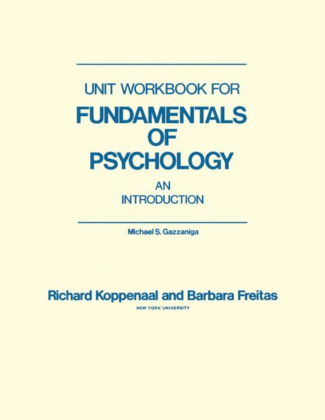 Produktbild: Unit Workbook for Fundamentals of Psychology