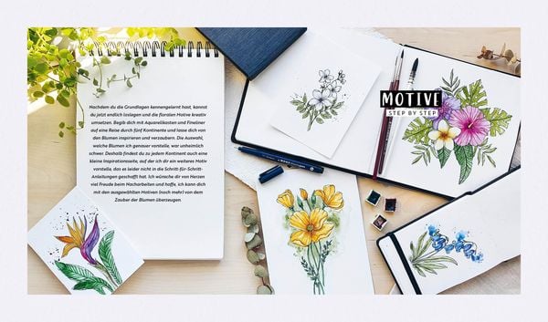 Produktbild: Watercolor &ndash; Florale Motive around the world: von heimisch bis exotisch