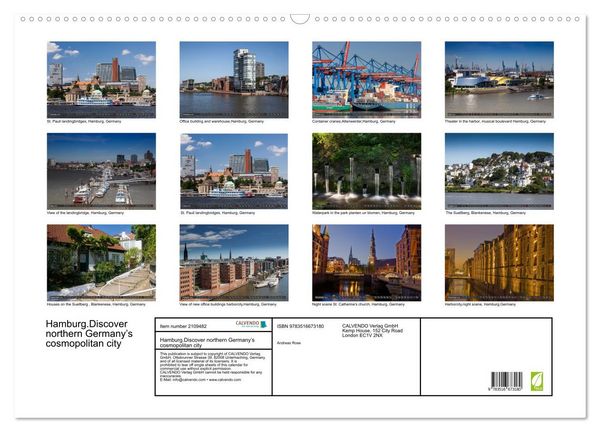 Produktbild: Hamburg.Discover northern Germany&rsquo;s cosmopolitan city (Wall Calendar 2026 DIN A2 landscape), CALVENDO 12 Month Wall Calendar