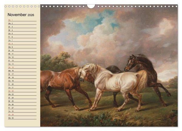 Produktbild: Pferde-&Ouml;lgem&auml;lde. Die Kunst der alten Meister (Wandkalender 2026 DIN A3 quer), CALVENDO Monatskalender