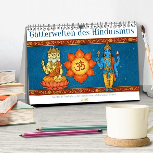 Produktbild: G&ouml;tterwelten des Hinduismus (Tischkalender 2026 DIN A5 quer), CALVENDO Monatskalender