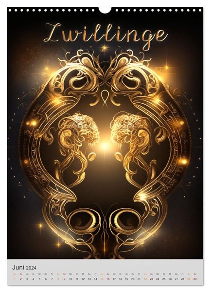 'Fantasievolle Sternzeichen (Wandkalender 2024 DIN A3 hoch), CALVENDO