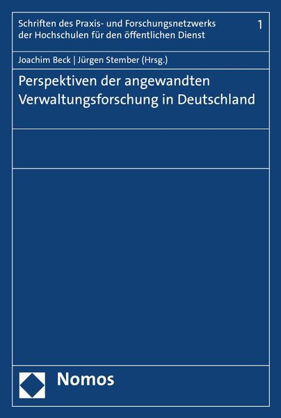Produktbild: Perspektiven der angewandten Verwaltungsforschung in Deutschland