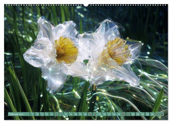 Produktbild: Luminous Garden. Wo Biologie und KI verschmelzen (hochwertiger Premium Wandkalender 2027 DIN A2 quer), Kunstdruck in Hochglanz