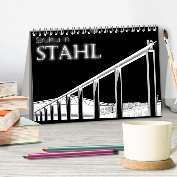 Produktbild: Struktur in Stahl (Tischkalender 2026 DIN A5 quer), CALVENDO Monatskalender
