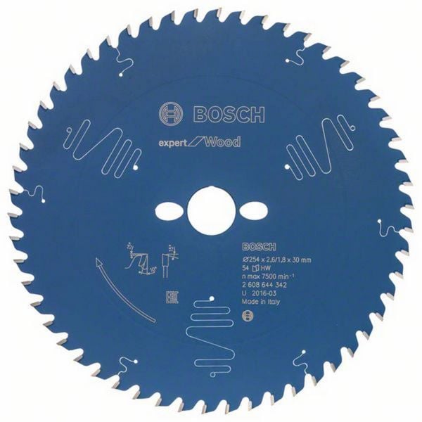 Produktbild: Bosch Accessories Expert for Wood 2608644342 Kreiss&auml;geblatt 254 x 30 x 1.8 mm Z&auml;hneanzahl: 54 1 St.