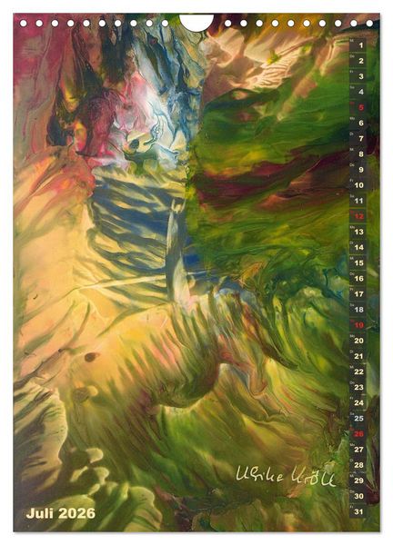 Produktbild: Encaustic-Malerei Kunstkalender 2026 (Wandkalender 2026 DIN A4 hoch), CALVENDO Monatskalender