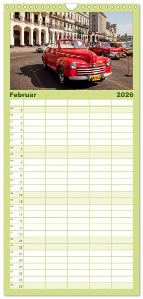 Produktbild: Familienplaner 2026 - Classic Cars of Cuba mit 5 Spalten (Wandkalender, 21 x 45 cm) CALVENDO