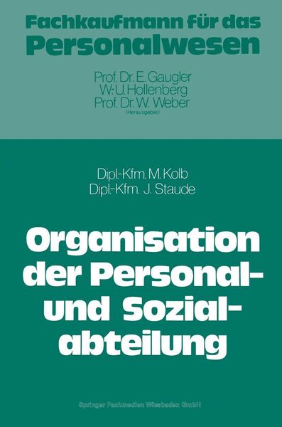 Produktbild: Die Organisation der Personal- und Sozialabteilung