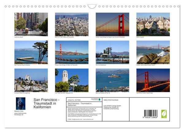 Produktbild: San Francisco - Traumstadt in Kalifornien (Wandkalender 2026 DIN A3 quer), CALVENDO Monatskalender