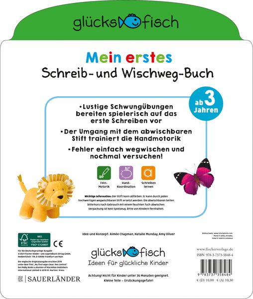 Produktbild: Gl&uuml;cksfisch: Mein erstes Schreib-und Wegwisch-Buch: Schwung&uuml;bungen