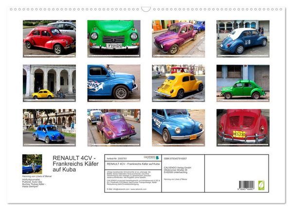 Produktbild: RENAULT 4CV - Frankreichs K&auml;fer auf Kuba (Wandkalender 2026 DIN A2 quer), CALVENDO Monatskalender