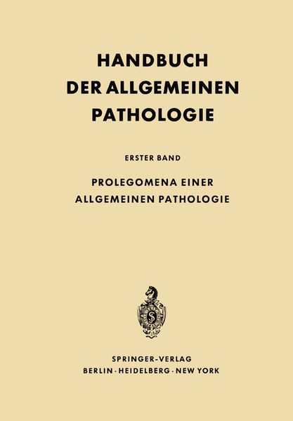 Produktbild: Prolegomena einer allgemeinen Pathologie