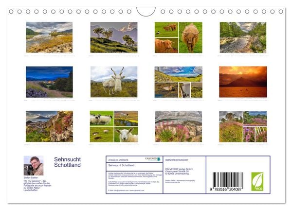 Produktbild: Sehnsucht Schottland (Wandkalender 2026 DIN A4 quer), CALVENDO Monatskalender