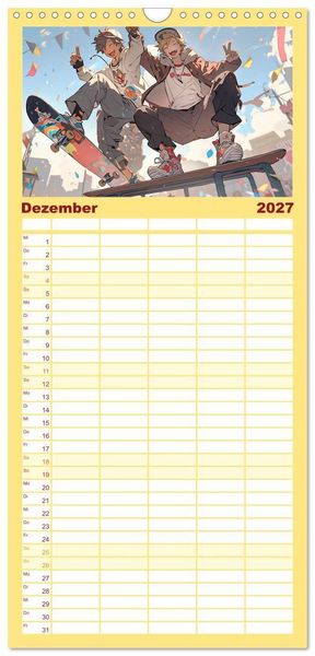 Produktbild: Familienplaner 2027 - Der Jungen-Kalender mit 5 Spalten (Wandkalender, 21 x 45 cm) CALVENDO