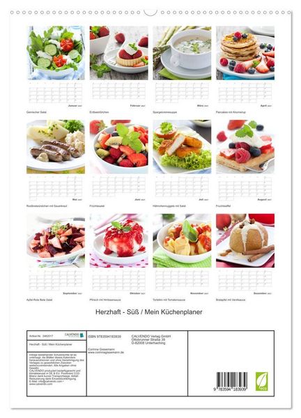 Produktbild: Herzhaft - S&uuml;&szlig; / Mein K&uuml;chenplaner (hochwertiger Premium Wandkalender 2027 DIN A2 hoch), Kunstdruck in Hochglanz