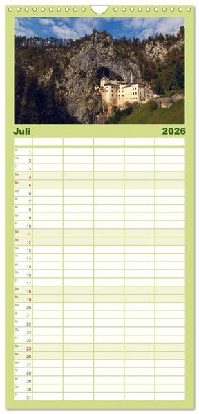 Produktbild: Familienplaner 2026 - Slowenische Landschaften mit 5 Spalten (Wandkalender, 21 x 45 cm) CALVENDO