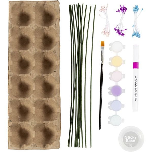 Produktbild: Creativ Company Kreativ Set Eierkarton-Blumen, Pastellfarben