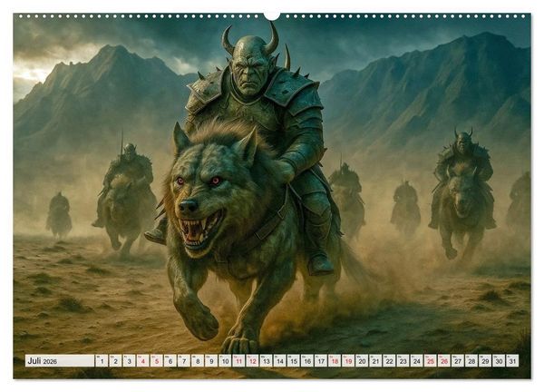 Produktbild: Erbe der Orks. Feuer und Schatten (hochwertiger Premium Wandkalender 2026 DIN A2 quer), Kunstdruck in Hochglanz