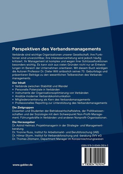 Produktbild: Perspektiven des Verbandsmanagements