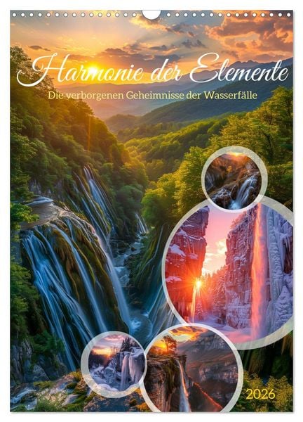Produktbild: Die Harmonie der Elemente - Die verborgenen Geheimnisse der Wasserf&auml;lle (Wandkalender 2026 DIN A3 hoch), CALVENDO Monatskalender