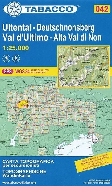 Tabacco Wandern 1 : 25 000 Ultental, Karte von , Tabacco Editrice, 978-88--8315056-2