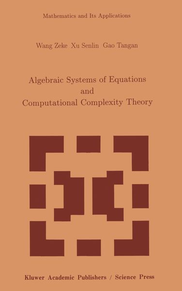 Produktbild: Algebraic Systems of Equations and Computational Complexity Theory