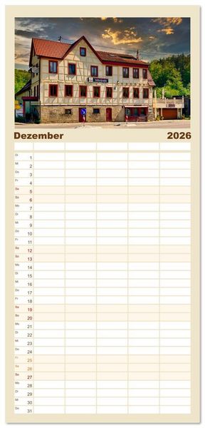 Produktbild: Familienplaner 2026 - B&ouml;blingen und Sch&ouml;nbuch mit 5 Spalten (Wandkalender, 21 x 45 cm) CALVENDO