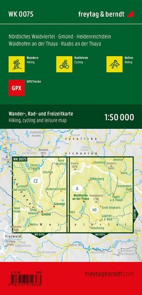Produktbild: freytag & berndt Wanderkarte WK 0075 N&ouml;rdliches Waldviertel, Gm&uuml;nd - Heidenreichstein - Waidhofen a.d. Thaya - Raabs a.d. Thaya 1:50.000