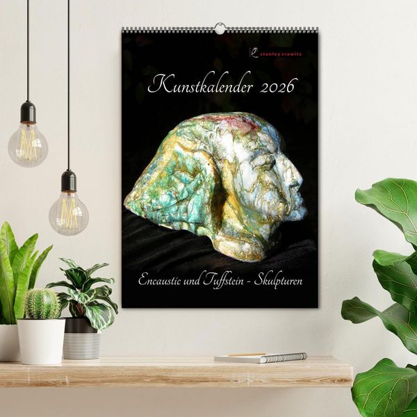 Produktbild: Kunstkalender 2026 - Encaustic und Tuffstein - Skulpturen (Wandkalender 2026 DIN A2 hoch), CALVENDO Monatskalender