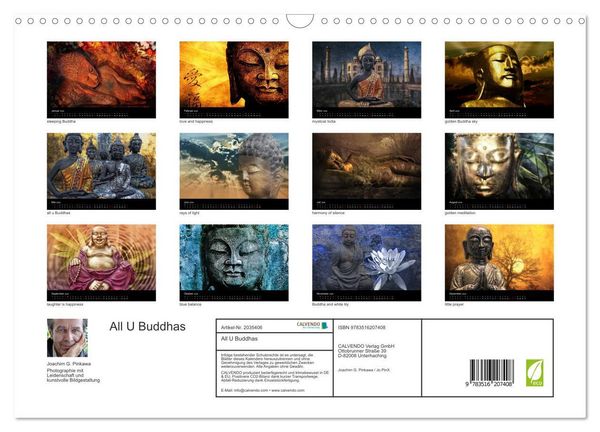 Produktbild: All U Buddhas (Wandkalender 2026 DIN A3 quer), CALVENDO Monatskalender