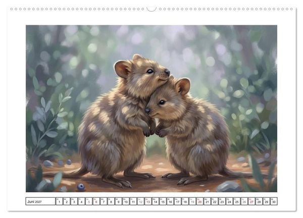 Produktbild: Quokkas - Gl&uuml;ckliche Momente im australischen Busch (hochwertiger Premium Wandkalender 2027 DIN A2 quer), Kunstdruck in Hochglanz
