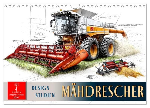 Produktbild: M&auml;hdrescher - Design Studien (Wandkalender 2026 DIN A4 quer), CALVENDO Monatskalender