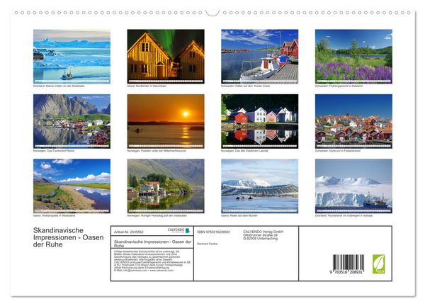 Produktbild: Skandinavische Impressionen - Oasen der Ruhe (hochwertiger Premium Wandkalender 2026 DIN A2 quer), Kunstdruck in Hochglanz