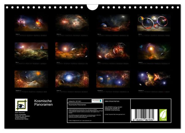 Produktbild: Kosmische Panoramen (Wandkalender 2026 DIN A4 quer), CALVENDO Monatskalender