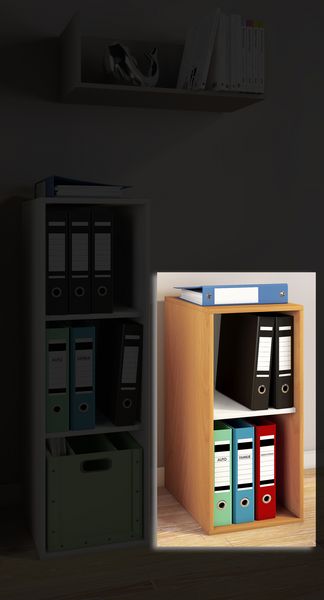 Produktbild: Holz B&uuml;ro Regal B&uuml;cher Ordner Aktenregal Lona l 2f