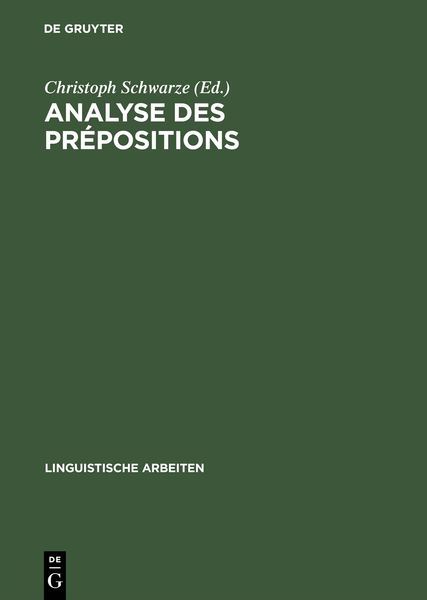 Produktbild: Analyse des pr&eacute;positions