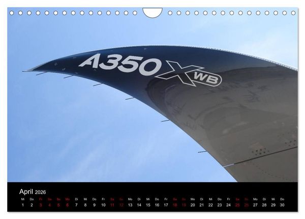 Produktbild: Airbus A350 Hautnah (Wandkalender 2026 DIN A4 quer), CALVENDO Monatskalender