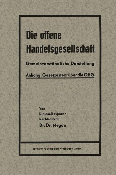 Produktbild: Die offene Handelsgesellschaft (OHG)