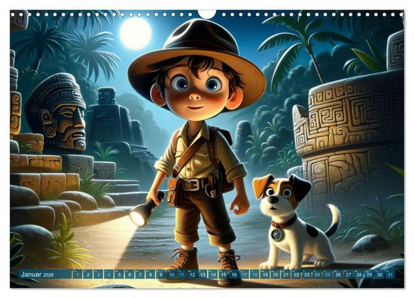 Produktbild: Max und Buddy: Entdecker des Verborgenen (Wandkalender 2026 DIN A3 quer), CALVENDO Monatskalender