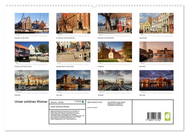 Produktbild: Unser sch&ouml;nes Wismar (hochwertiger Premium Wandkalender 2026 DIN A2 quer), Kunstdruck in Hochglanz
