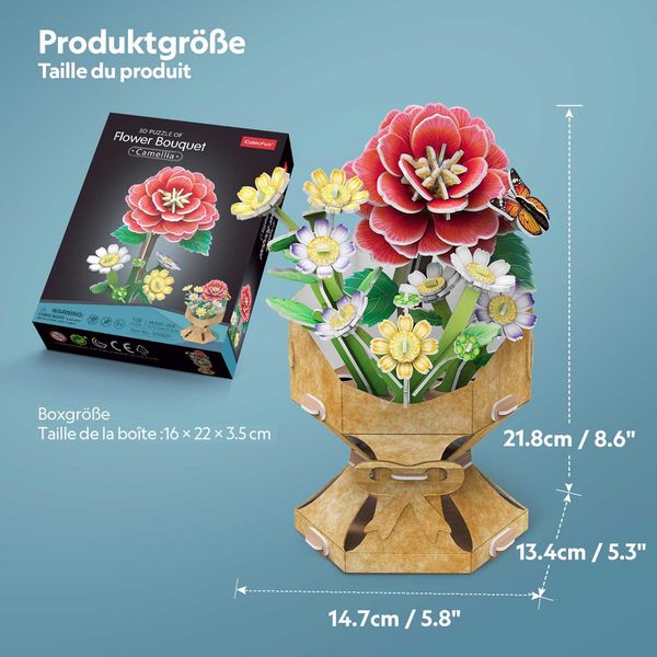 Produktbild: CUBICFUN - 3D Puzzle Blumentopf Kamelie 109 Teile
