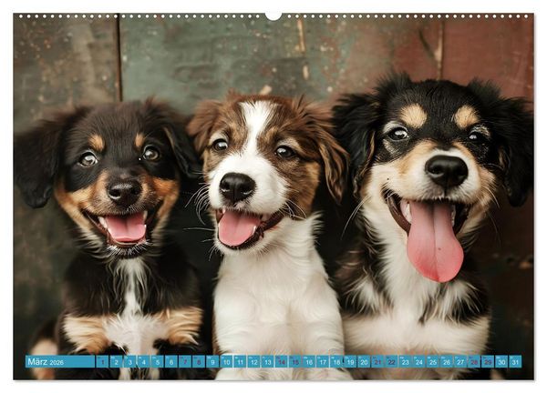 Produktbild: L&auml;chelnde Hunde sind wie Sonnenschein auf vier Pfoten (Wandkalender 2026 DIN A2 quer), CALVENDO Monatskalender