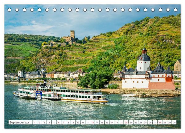 Produktbild: Kaub - Romantische Stadt am Rhein (Tischkalender 2026 DIN A5 quer), CALVENDO Monatskalender